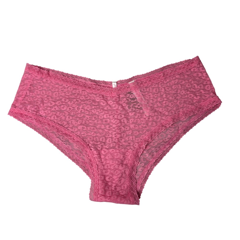 Pink Panties Women XL Pink Leopard Lace Hipster Low Rise New With Tags 11197536